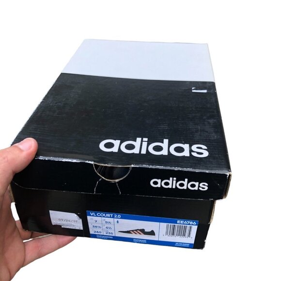 Brand New Adidas VL Court 2.0 Grey Glow Pink Size 7 - Picture 4 of 11